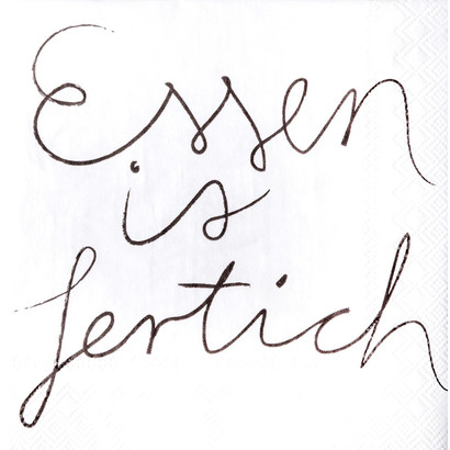 Cocktailservietten Essen ist fertich